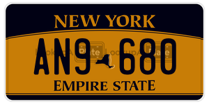 AN9680  license plate in NY