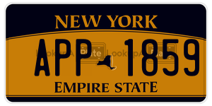 APP1859  license plate in NY