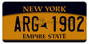 ARG1902  license plate in NY