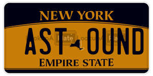 ASTOUND  license plate in NY