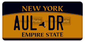 AULDR  license plate in NY