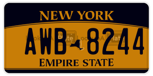 AWB8244  license plate in NY