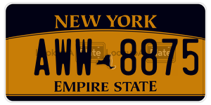 AWW8875  license plate in NY