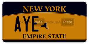 AYE license plate in New York