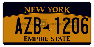 AZB1206  license plate in NY