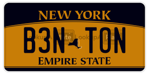 B3NTON  license plate in NY