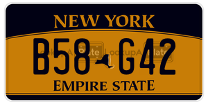 B58G42  license plate in NY