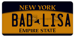 BADLISA  license plate in NY