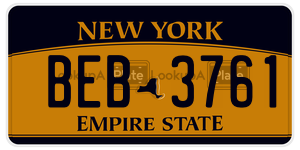 BEB3761  license plate in NY