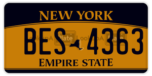 BES4363 license plate in New York