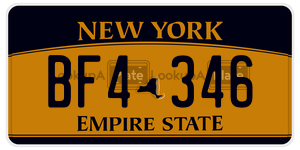 BF4346 license plate in New York