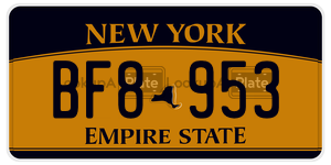 BF8953 license plate in New York