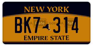 BK7314  license plate in NY
