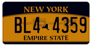 BL44359 license plate in New York