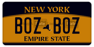 BOZBOZ license plate in New York