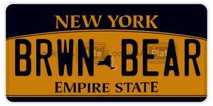 BRWNBEAR  license plate in NY