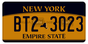 BT23023  license plate in NY