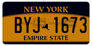 BYJ1673 license plate in New York