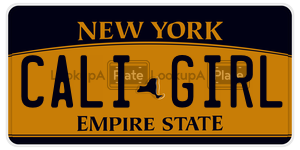 CALIGIRL  license plate in NY