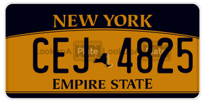 CEJ4825  license plate in NY