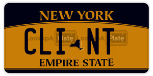 CLINT  license plate in NY