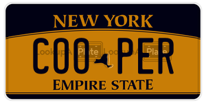 COOPER license plate in New York