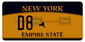 D8  license plate in NY