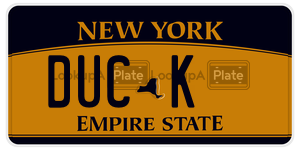 DUCK license plate in New York
