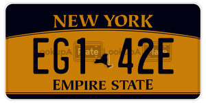 EG142E  license plate in NY