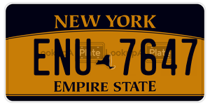 ENU7647  license plate in NY