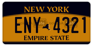 ENY4321  license plate in NY