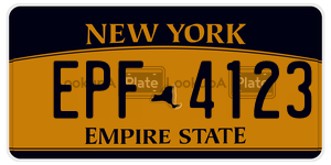 EPF4123  license plate in NY