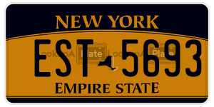 EST5693 license plate in New York