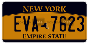 EVA7623  license plate in NY