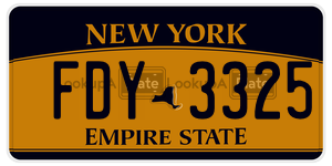 FDY3325  license plate in NY