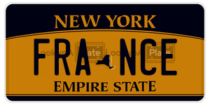 FRANCE  license plate in NY