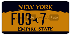 FU37  license plate in NY