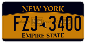 FZJ3400 license plate in New York