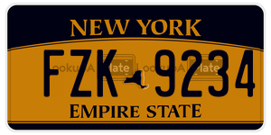 FZK9234  license plate in NY