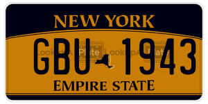 GBU1943  license plate in NY