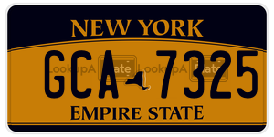 GCA7325  license plate in NY