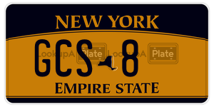 GCS8  license plate in NY