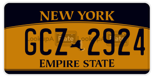GCZ2924  license plate in NY