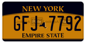 GFJ7792  license plate in NY