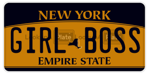GIRLBOSS license plate in New York