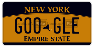 GOOGLE  license plate in NY
