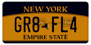 GR8FL4  license plate in NY