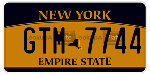 GTM7744  license plate in NY
