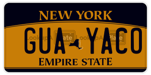GUAYACO  license plate in NY