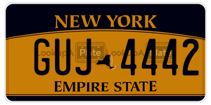 GUJ4442  license plate in NY